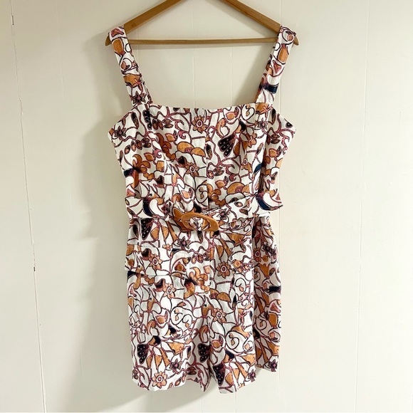 House of Harlow 1960 Paisley Print Romper in White sz 12 - Picture 1 of 3
